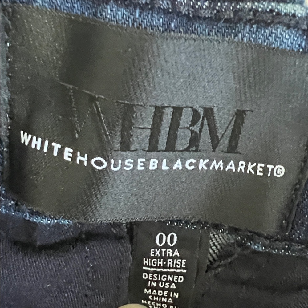 White House Black Market Dark Blue Straight Leg Cargo Jeans - Picture 2 of 4